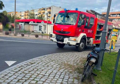 Wypadek z udziałem motocyklisty na Kopernika