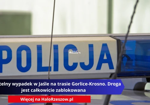 Śmiertelny wypadek w Jaśle na trasie Gorlice-Krosno. Droga jest całkowicie zablokowana
