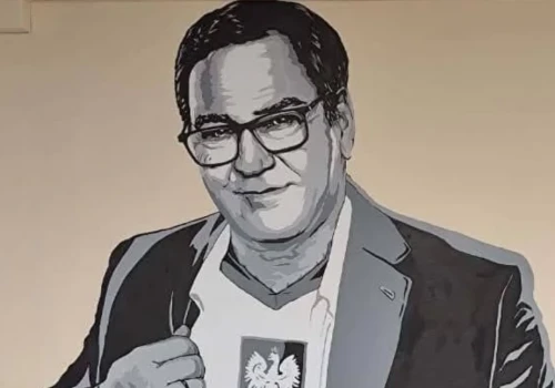 Mural Jana Urbana w Jaworznie. Powstał w jego dawnej szkole
