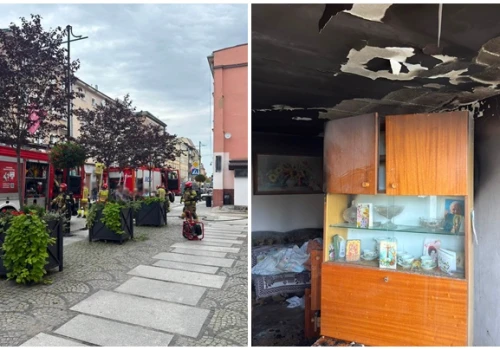 Pożar mieszkania w Strzegomiu