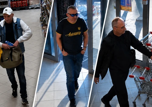 Policja ponownie publikuje wizerunki trzech mężczyzn. Chodzi o kradzieże w sklepach