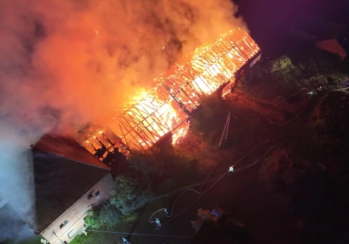 Pożar stodoły w miejscowości Trzaski