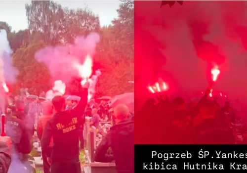 Tak kibice żegnali śp. Yankesa podczas pogrzebu na Cmentarzu Grębałów w Krakowie