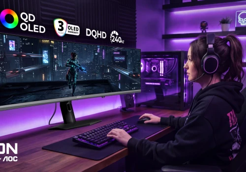 Nowe monitory QD-OLED od AGON by AOC. 360 Hz w formacie 21:9 i 49-calowy gigant 32:9