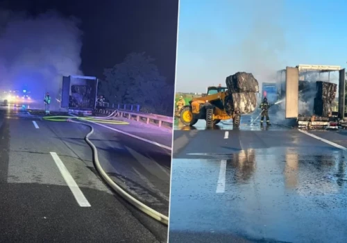 Pożar naczepy z makulaturą na A4. Autostrada zablokowana na wiele godzin