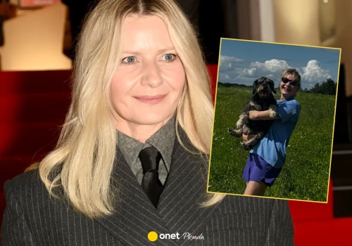 Małgorzata Kożuchowska zapozowała na łące. 