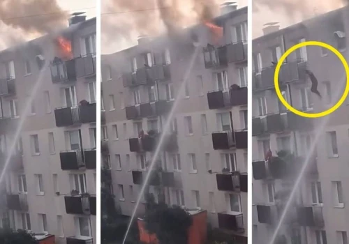 Skoczył z czwartego piętra płonącego bloku