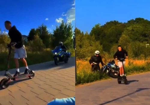Rzucił motocykl i biegł za hulajnogą. Nietypowy pościg policjanta zakończony ucieczką