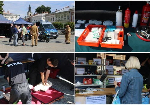 Wszystkie służby pod ratuszem. Mieszkańcy uczuli się jak reagować na zagrożenia
