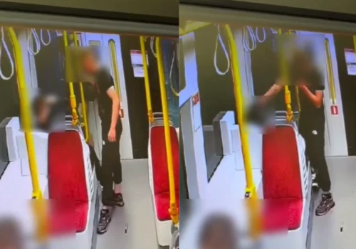 Bił pięścią po głowie i szarpał za plecak. Atak na pasażera tramwaju w Gdańsku zarejestrowały kamery