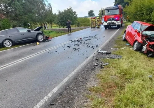 Czołowe zderzenie na DW632. Ranne dwie kobiety i dwoje dzieci