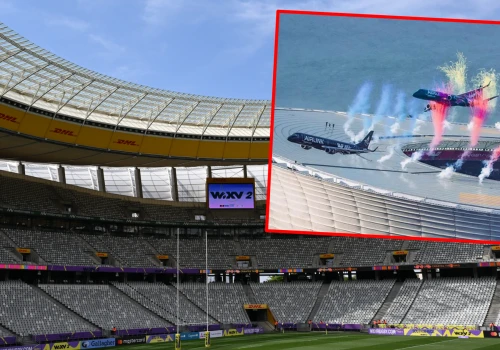Samoloty przeleciały tuż nad stadionem. Nagrania wywołały burzę
