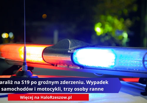 Paraliż na S19 po groźnym zderzeniu. Wypadek samochodów i motocykli, trzy osoby ranne