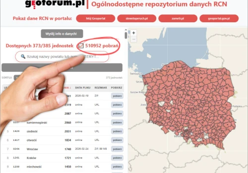Pół miliona pobrań danych z rcn.geoforum.pl