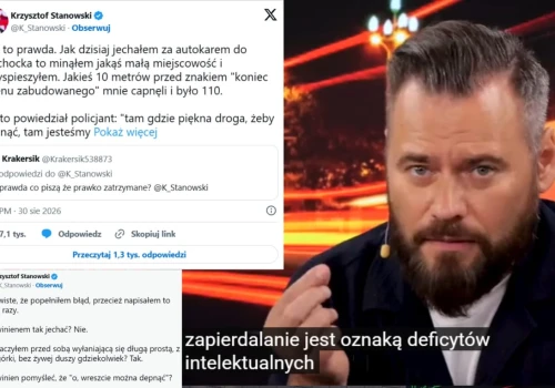 „Chore zapier*alanie jest oznaką deficytów intelektualnych”. Stanowski ostro o kierowcach przekraczających prędkość