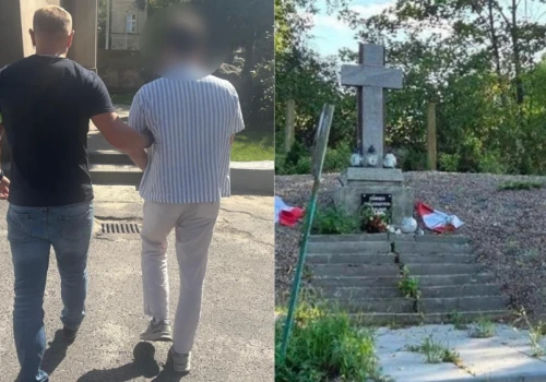 Zrywał polskie flagi i naklejał 