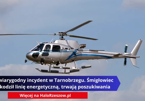 Niewiarygodny incydent w Tarnobrzegu. Śmigłowiec uszkodził linię energetyczną, trwają poszukiwania