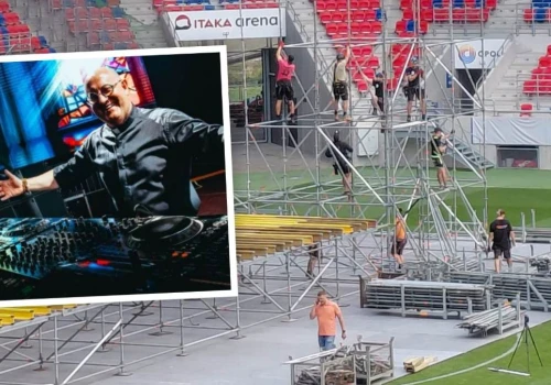 Rośnie scena na koncert DJ-a w koloratce. Na stadion zjedzie kilkanaście tysięcy osób