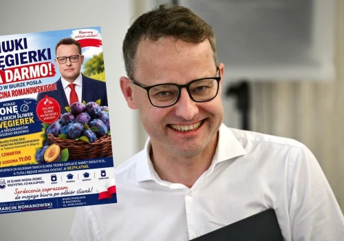 Romanowski wciąż ukrywa się nie wiadomo gdzie, ale rozda tonę śliwek w Biłgoraju