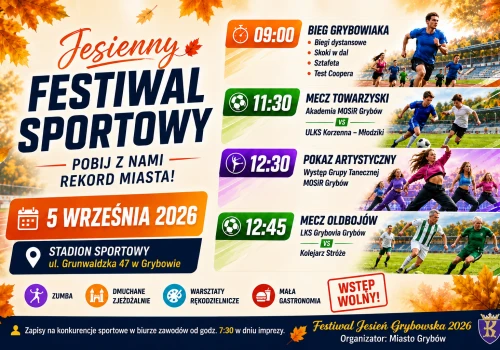 Jesienny Festiwal Sportowy w Grybowie już 5 września