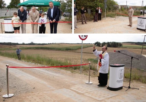 Czerwona wstęga, ksiądz z kropidłem i cztery kilometry płyt. Otwarcie drogi w Korytowie jak inauguracja obwodnicy