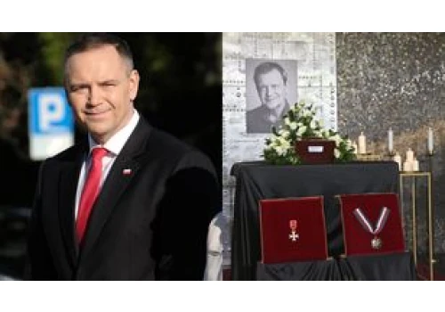 Pogrzeb Jana Frycza. TYM gestem Karol Nawrocki pożegnał artystę