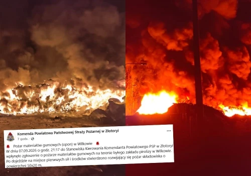 Wilków: znowu płonie składowisko opon, wójt podejrzewa podpalenie