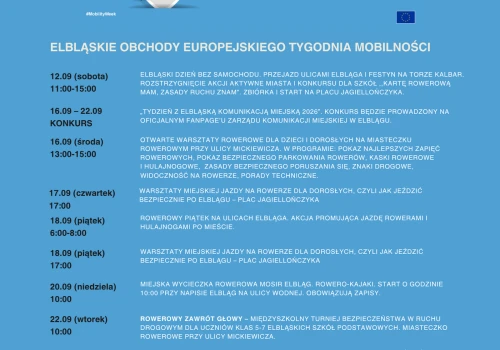Elbląg też będzie obchodzić Europejski Tydzień Mobilności