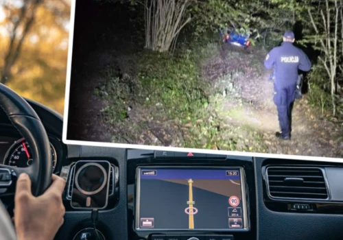 Zaufała nawigacji i utknęła w lesie. Nocna akcja policji