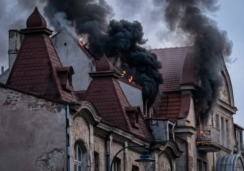 Pożar kamienicy w centrum Kalisza