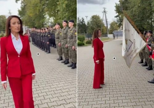 Starosta jak prezydent. „Czołem, kadeci!”. Internauci kpią