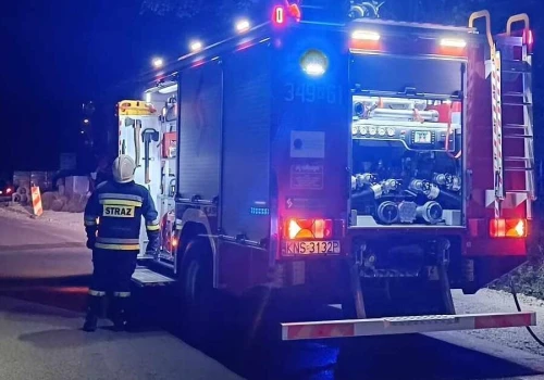 Nocny pożar w Mokrej Wsi