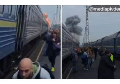 To nie było jedyne uderzenie. Trafiony pociąg relacji Kijów-Warszawa