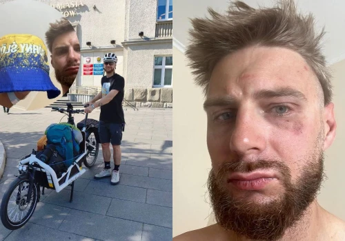 Rowerzysta został pobity podczas wyprawy charytatywnej, bo jego czapka Górnego Śląska wyglądała zbyt ukraińsko