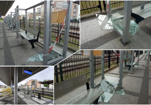 „Wstał i nagle zaczął rozwalać szyby”. Sprawcę dewastacji na dworcu nagrały kamery monitoringu