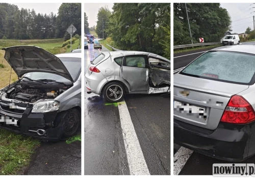 Trzy samochody zderzyły się na Cieszyńskiej. Jeden z kierowców trafił do szpitala