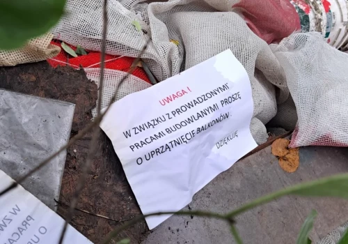 Dzikie wysypisko na Borach. Wiadra i siatki porzucone blisko drogi. Kto wyrzucił śmieci po robotach remontowych?