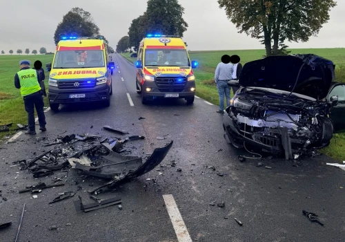 Zderzenie pojazdów w Dobrojewie, trzy osoby przewiezione do szpitala