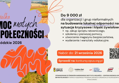 Do 9 tys. zł na bezpieczeństwo lokalnych społeczności. Trwa nabór w konkursie „Moc Małych Społeczności: Łódzkie 2026”