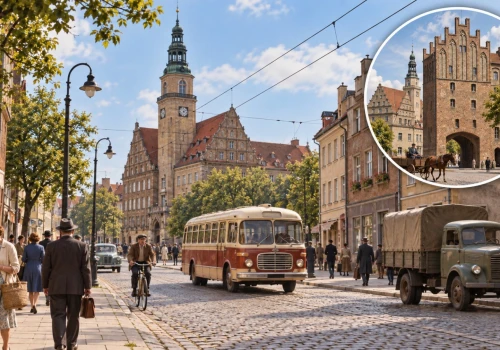 Olsztyn sprzed lat „ożył” dzięki sztucznej inteligencji. Wybierz się na powojenny spacer po mieście