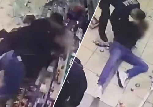 Skakał po samochodach, potem zaczął demolować sklep. Wszystko się nagrało