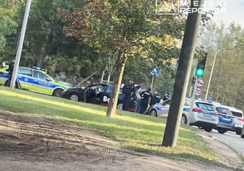 Kontrola auta przewozu osób na Wisłostradzie. W bagażu znaleziono narkotyki