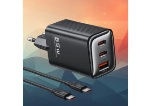Ładowarka GaN toocki 65W 2x USB-C PD + kabel 1m za 58,90 zł w Amazon PL