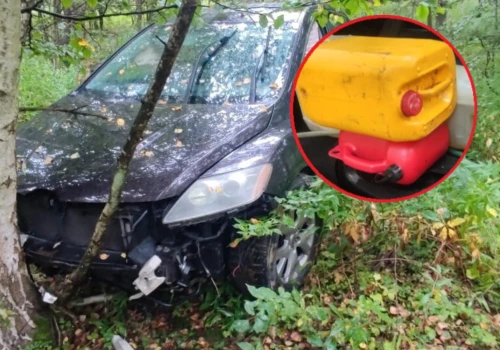 Ucieczka z nasypu i rozbity samochód. 40-latek kradł paliwo z budowy S19