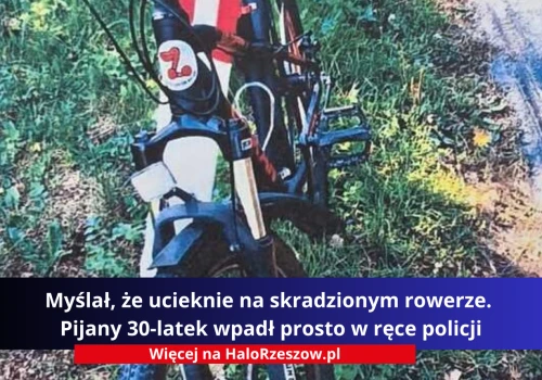 Myślał, że ucieknie na skradzionym rowerze. Pijany 30-latek wpadł prosto w ręce policji