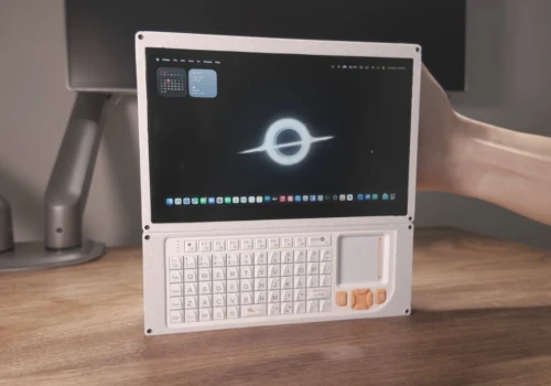 Apple Mac Mini w formie handhelda. Ma Joy-Cony i działa na baterii