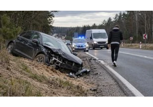 Zabrał samochód, spowodował kolizję i schował się w łóżku przed policjantami