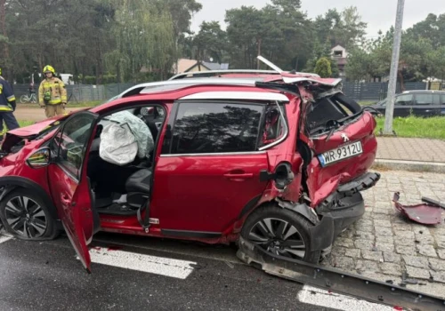 Wypadek na DK12 w Przygłowie. Zderzyły się cztery pojazdy, droga jest całkowicie zablokowana