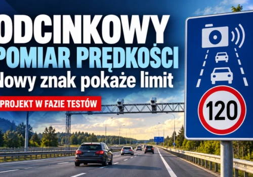 Nowy znak przy odcinkowym pomiarze prędkości. Kierowca zobaczy także limit