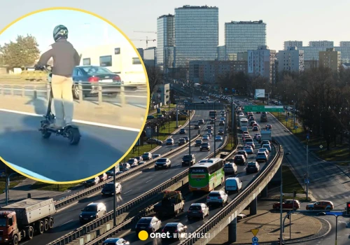 Kierujący hulajnogą pędził 100 km na godz. Jednośladem przemierzał ekspresówkę w Warszawie